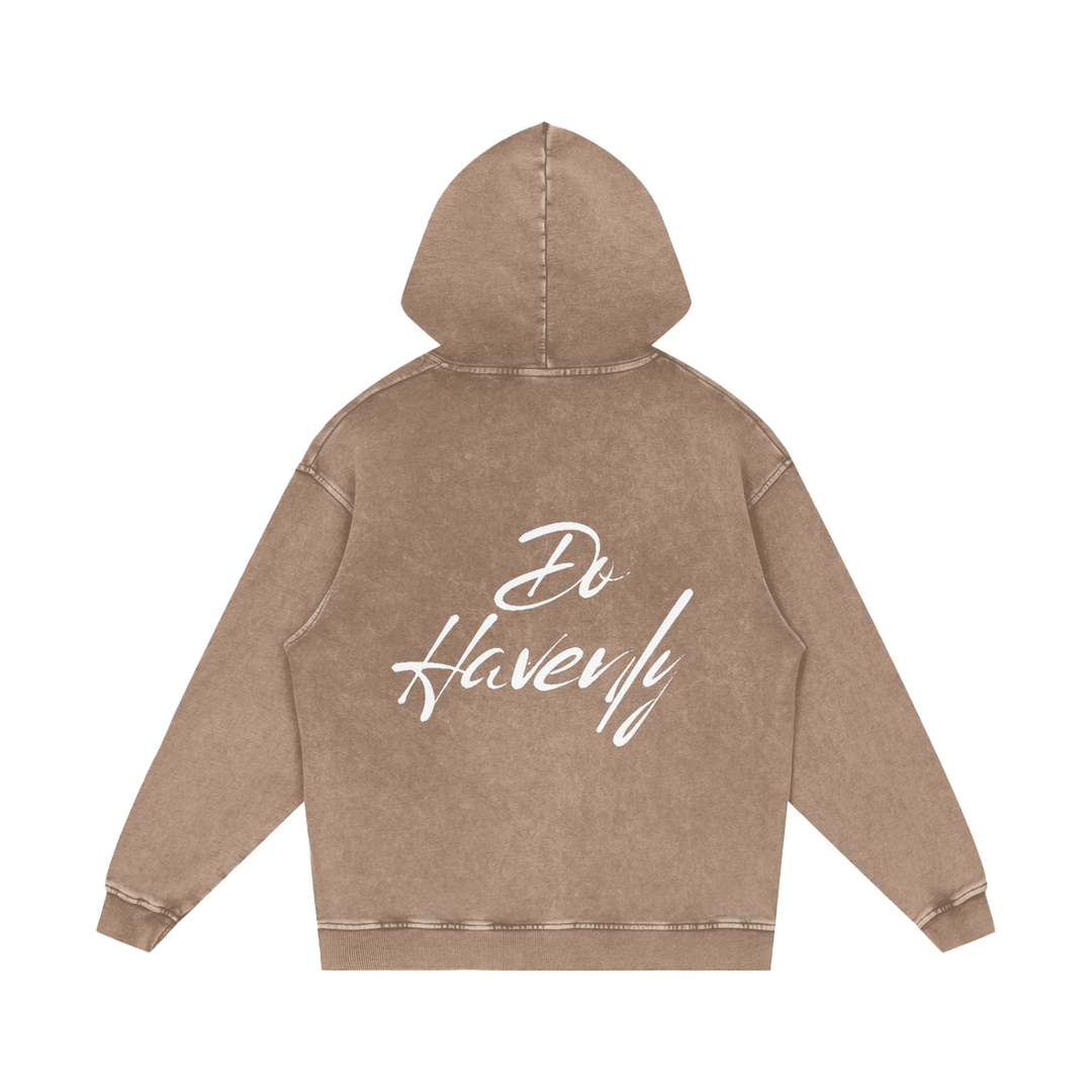 Snow Washed Loose Cotton Hoodie