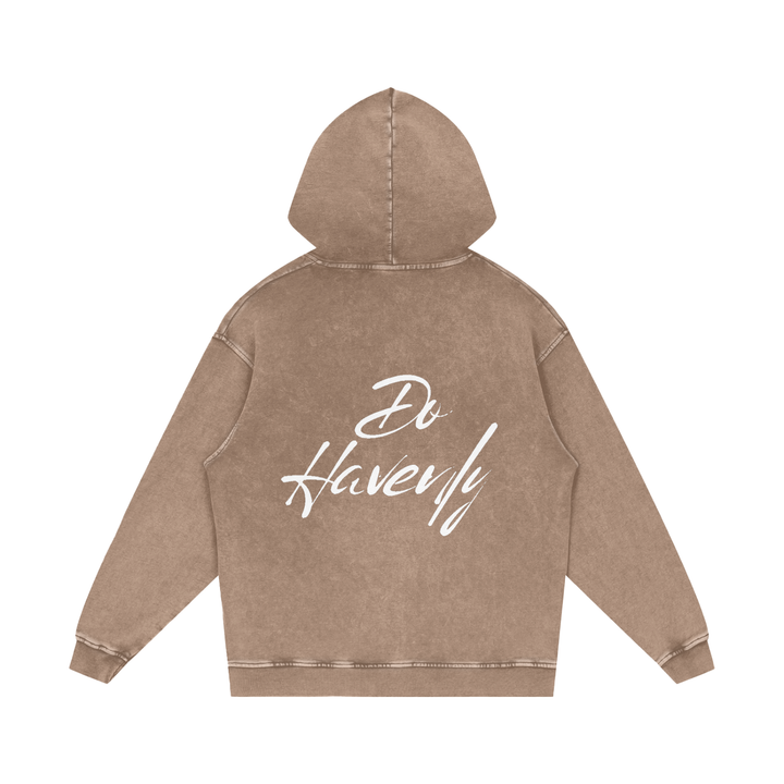Snow Washed Loose Cotton Hoodie