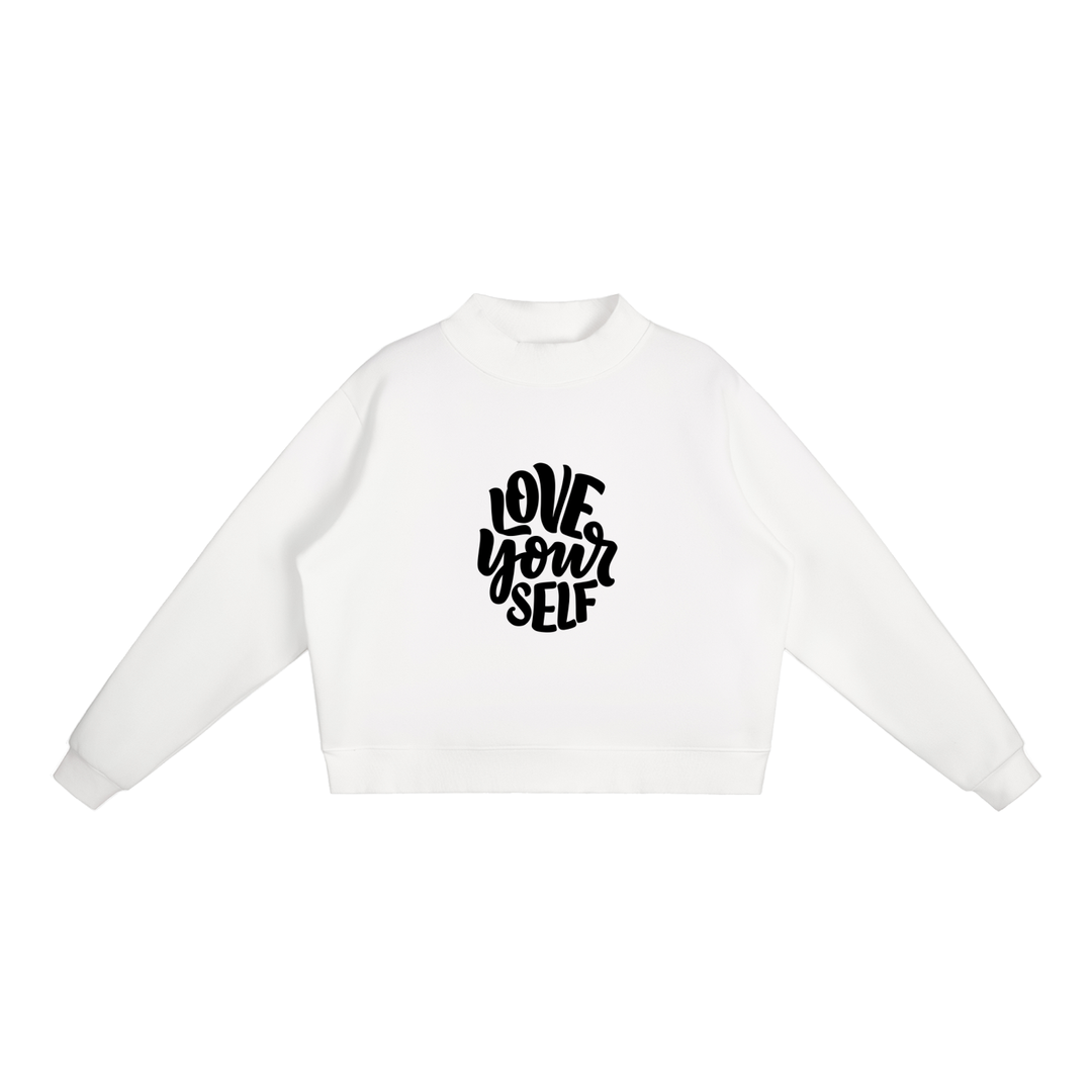 Essential Fleece Mock-Neck Crew Sweatshirt