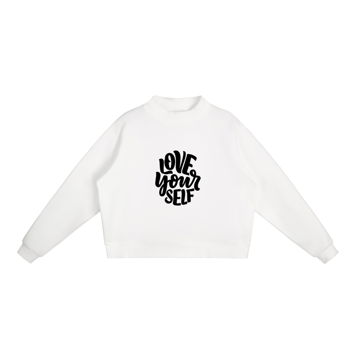 Essential Fleece Mock-Neck Crew Sweatshirt