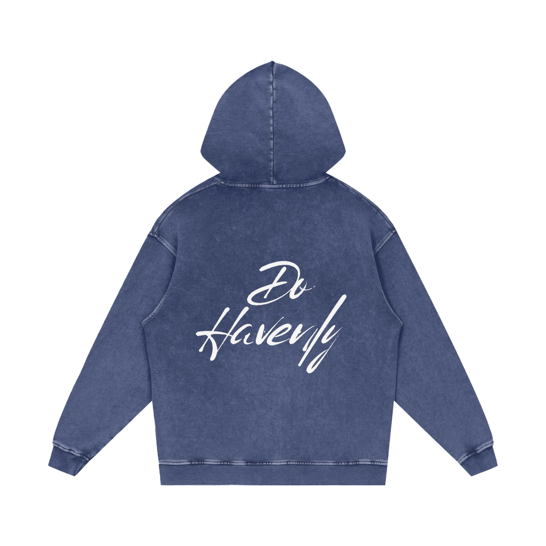 Snow Washed Loose Cotton Hoodie