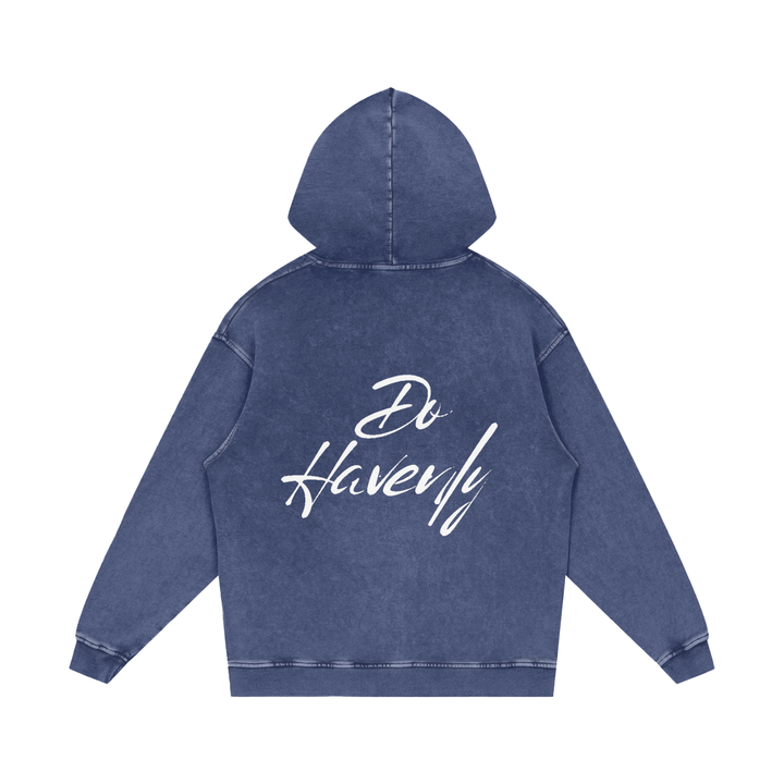 Snow Washed Loose Cotton Hoodie