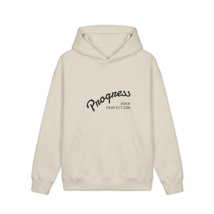 Progress Over Perfection Hoodie — Minimal Inspirational Pullover