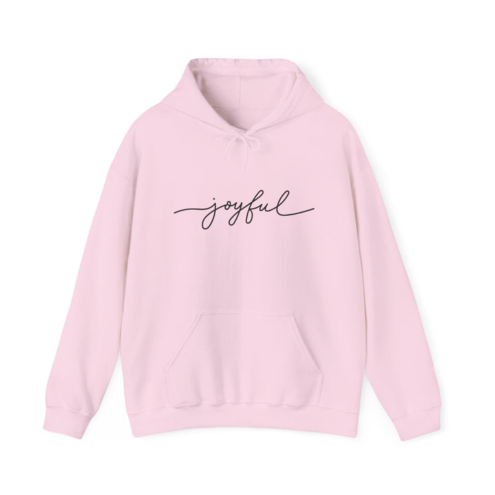 Joyful Script Hoodie - Minimal Word Print Pullover