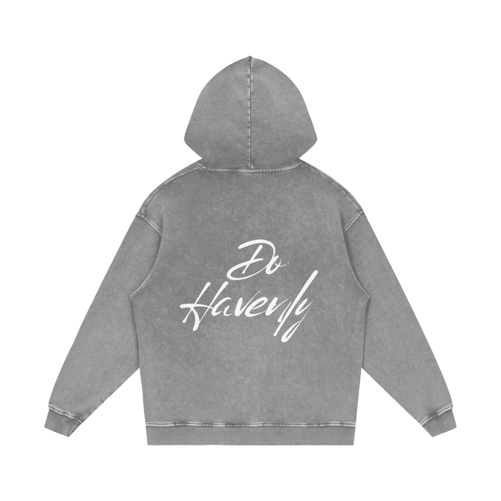 Snow Washed Loose Cotton Hoodie