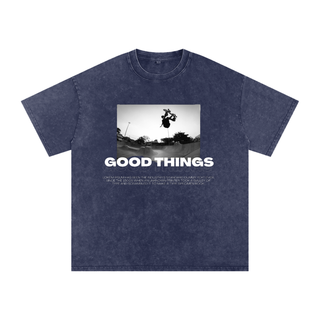 Goods Things Snow Washed Oversized Cotton T-Shirt