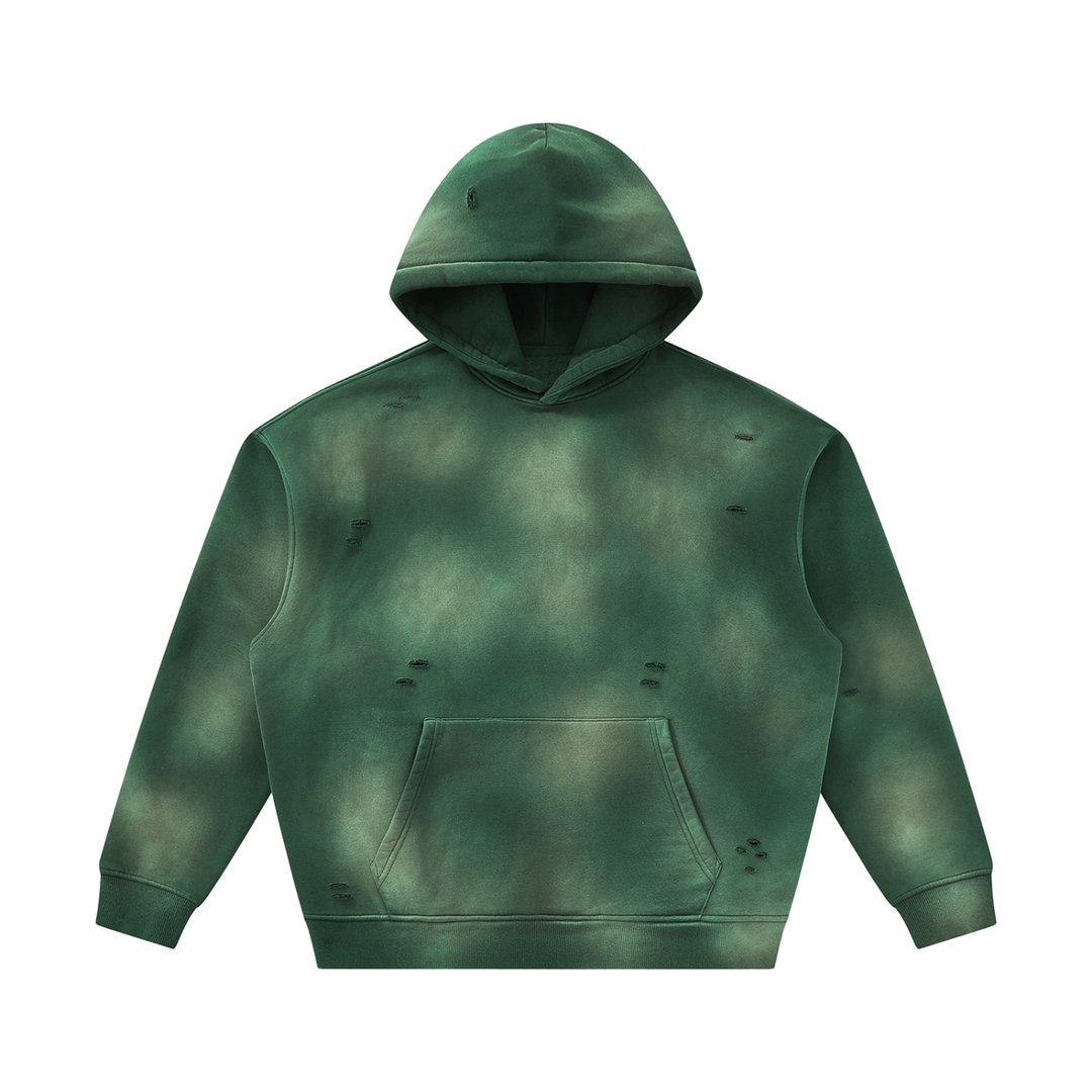 Unisex Sunfade Frayed Fleece Hoodie
