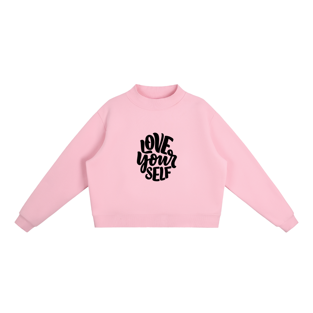 Essential Fleece Mock-Neck Crew Sweatshirt