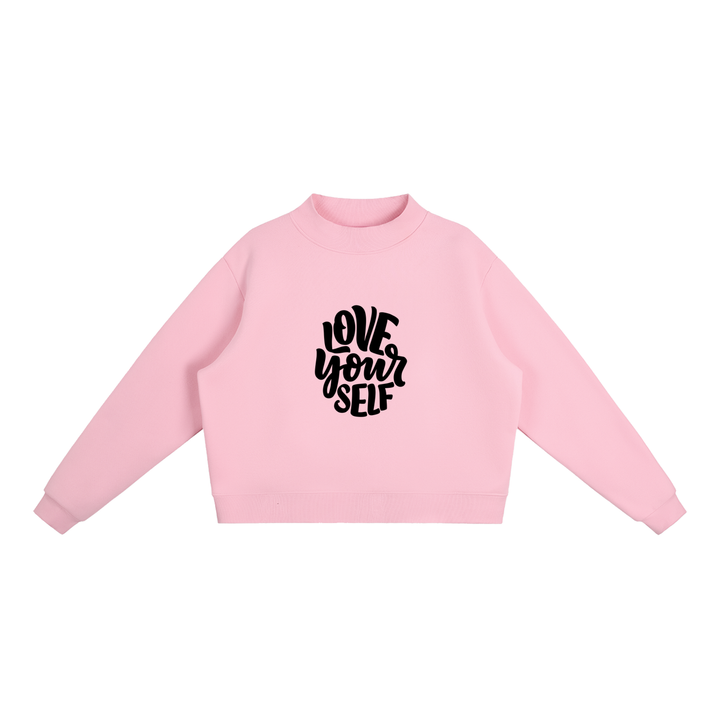 Essential Fleece Mock-Neck Crew Sweatshirt