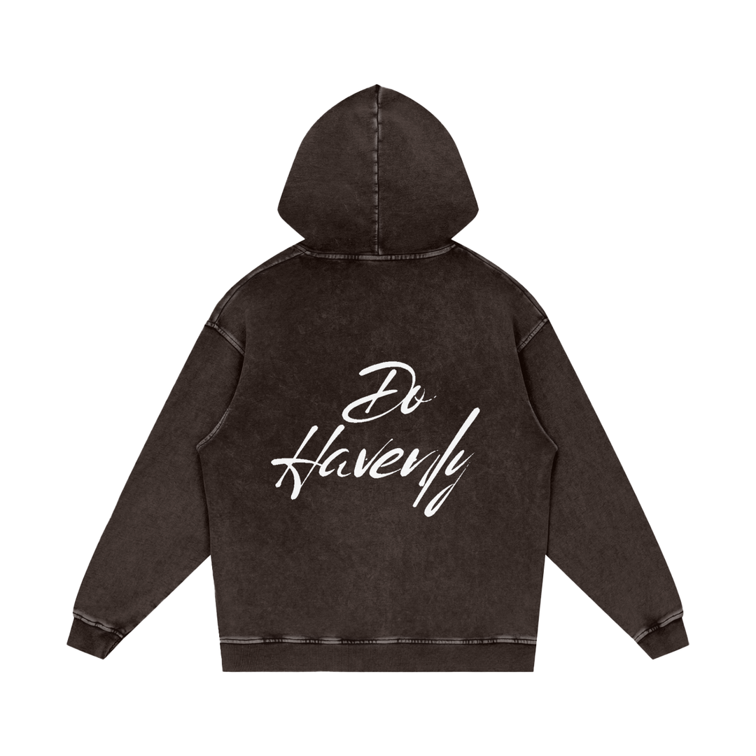Snow Washed Loose Cotton Hoodie
