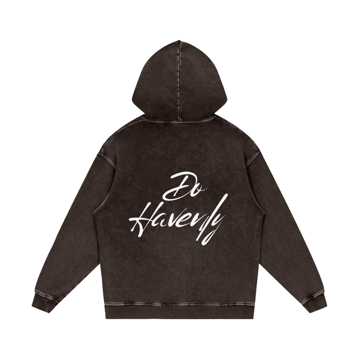 Snow Washed Loose Cotton Hoodie