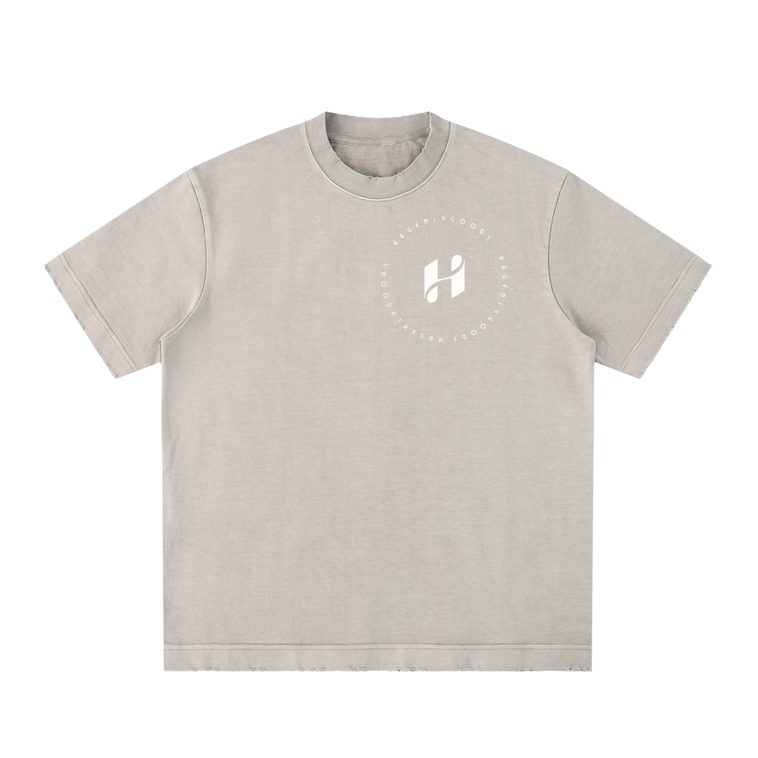 Heavyweight Vintage Washed Frayed T-Shirt