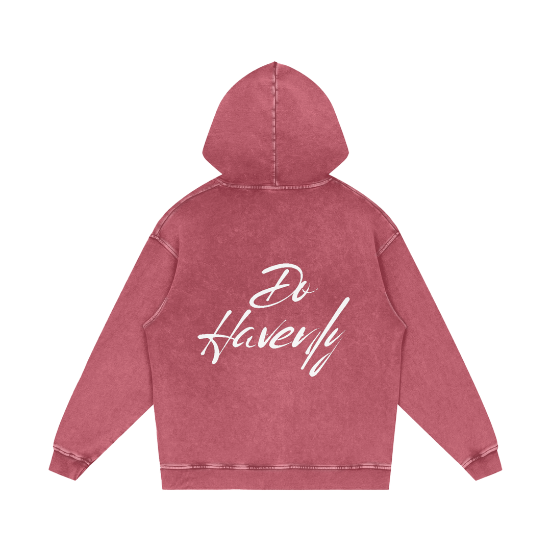 Snow Washed Loose Cotton Hoodie