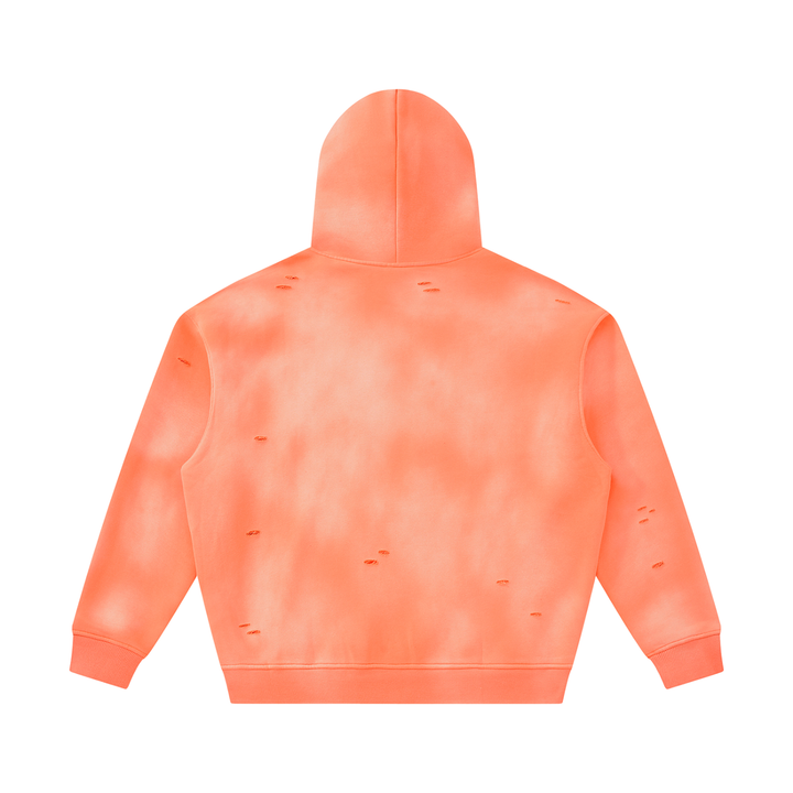 Unisex Sunfade Frayed Fleece Hoodie