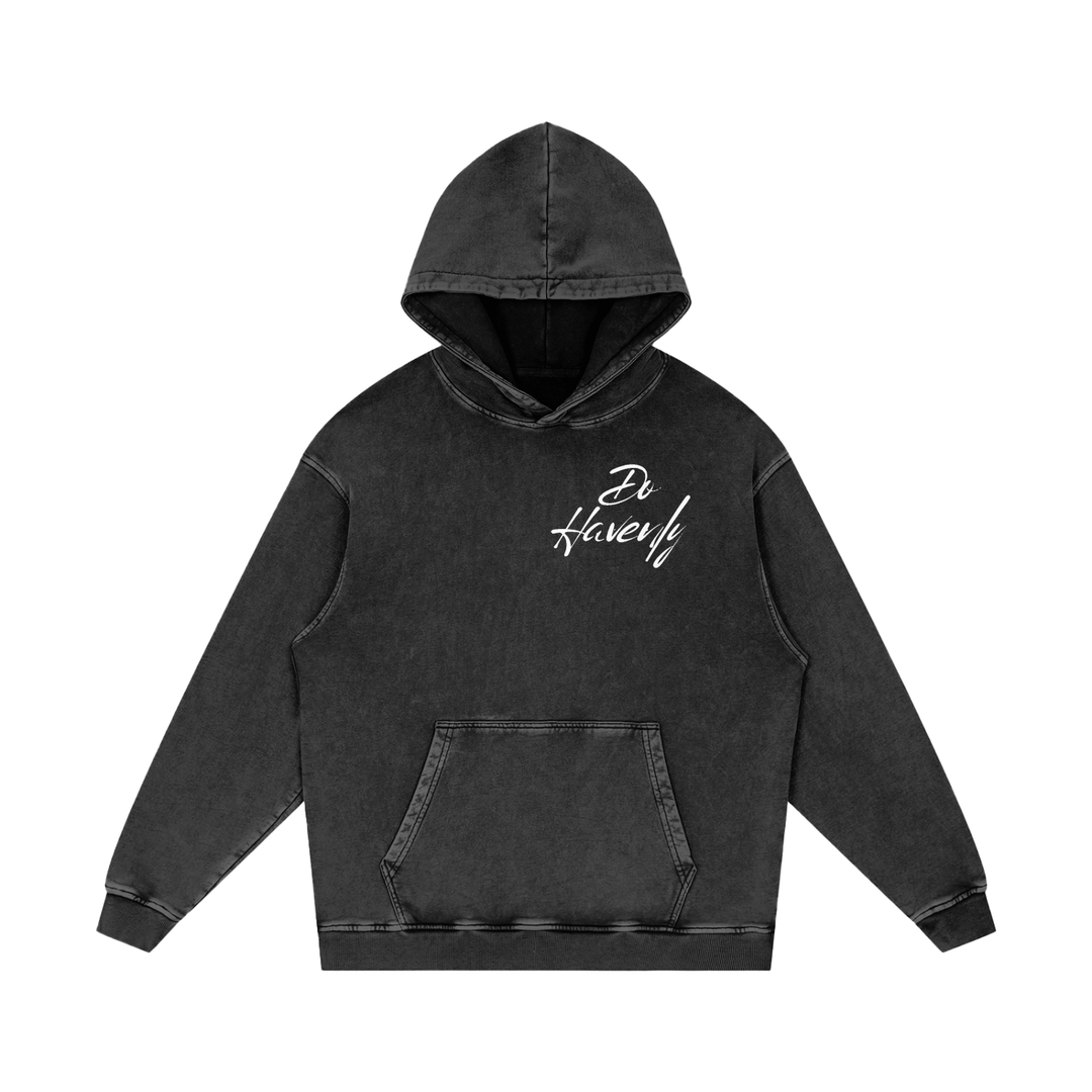 Snow Washed Loose Cotton Hoodie