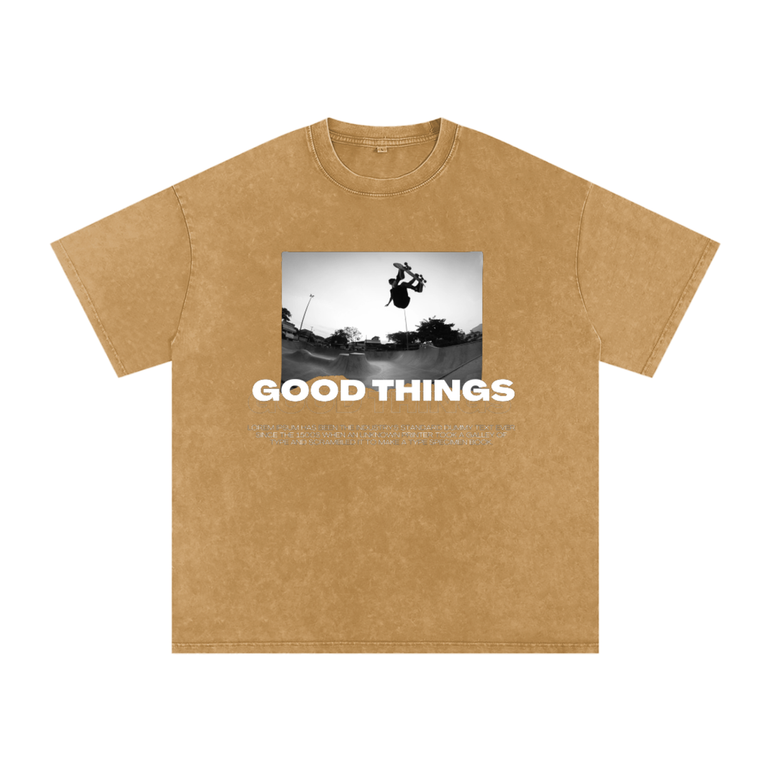 Goods Things Snow Washed Oversized Cotton T-Shirt