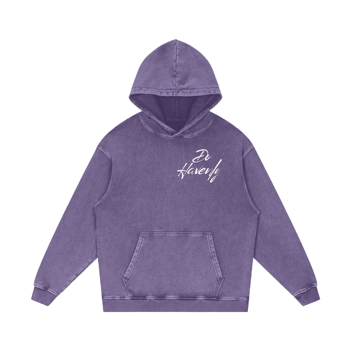 Snow Washed Loose Cotton Hoodie