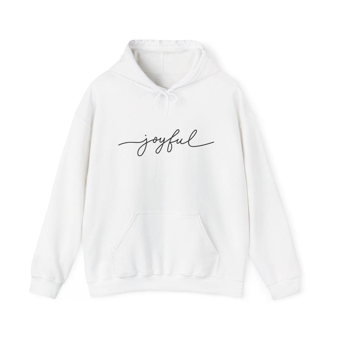 Joyful Script Hoodie - Minimal Word Print Pullover