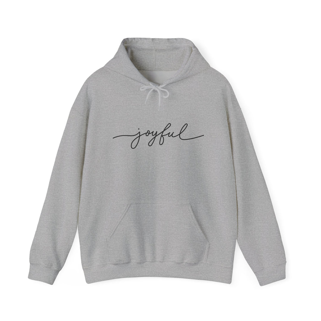 Joyful Script Hoodie - Minimal Word Print Pullover