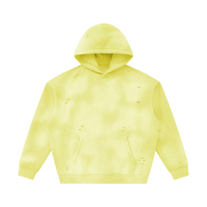 Unisex Sunfade Frayed Fleece Hoodie