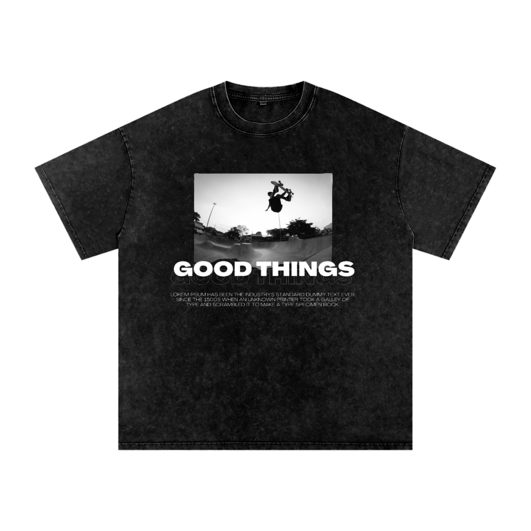 Goods Things Snow Washed Oversized Cotton T-Shirt