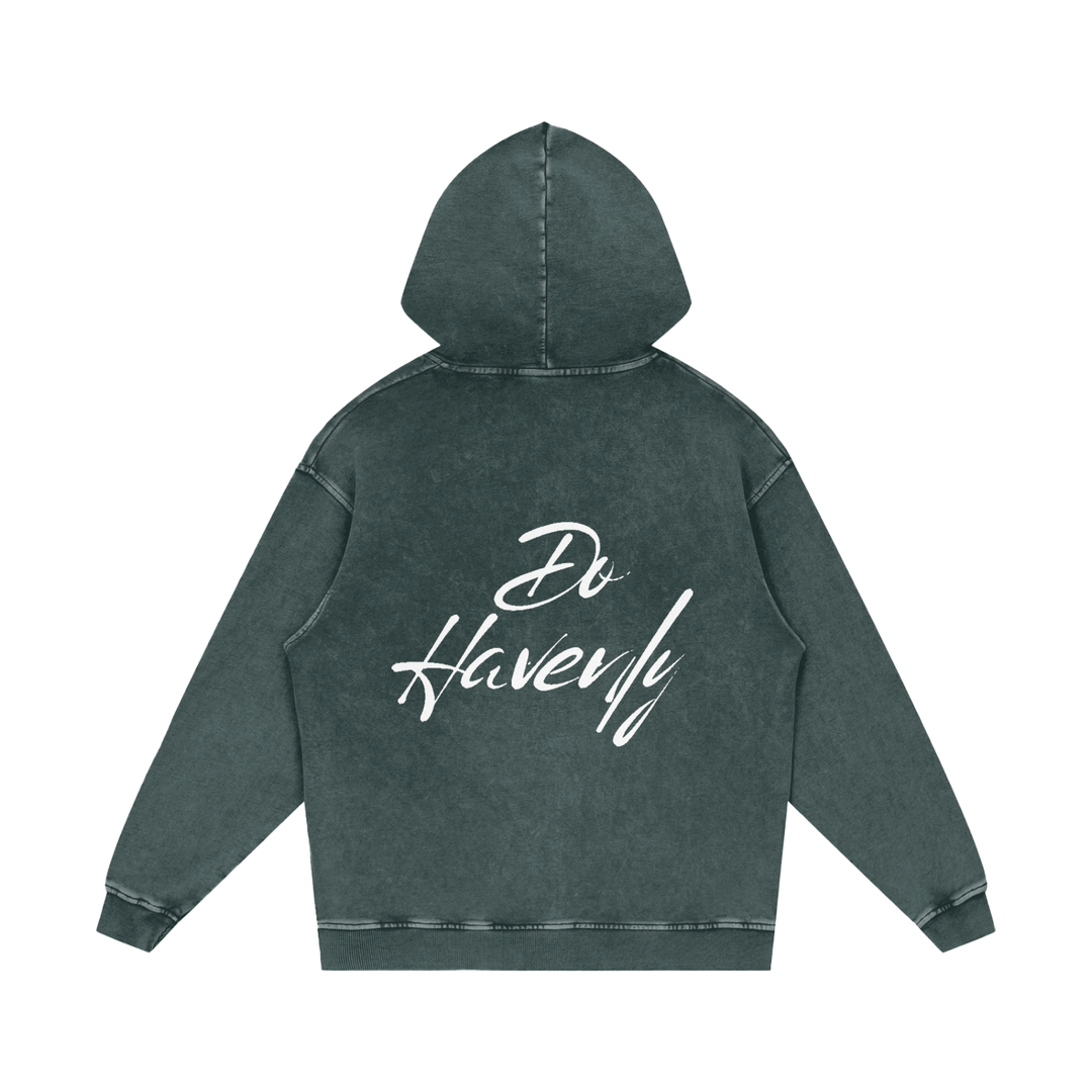Snow Washed Loose Cotton Hoodie