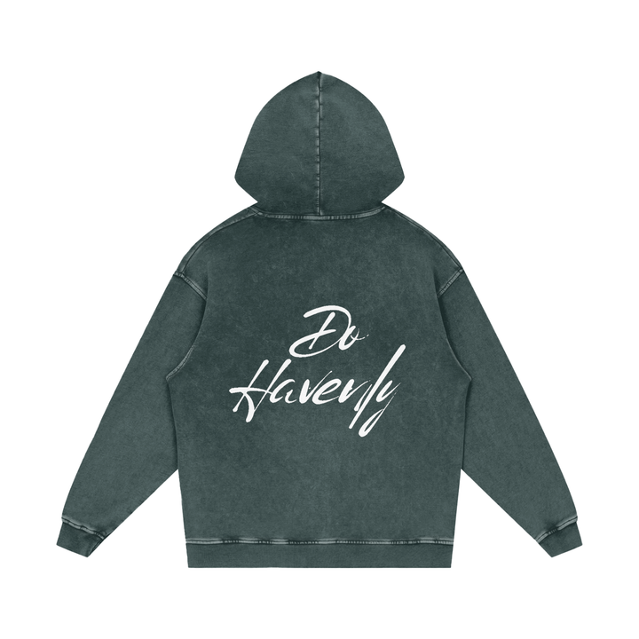 Snow Washed Loose Cotton Hoodie