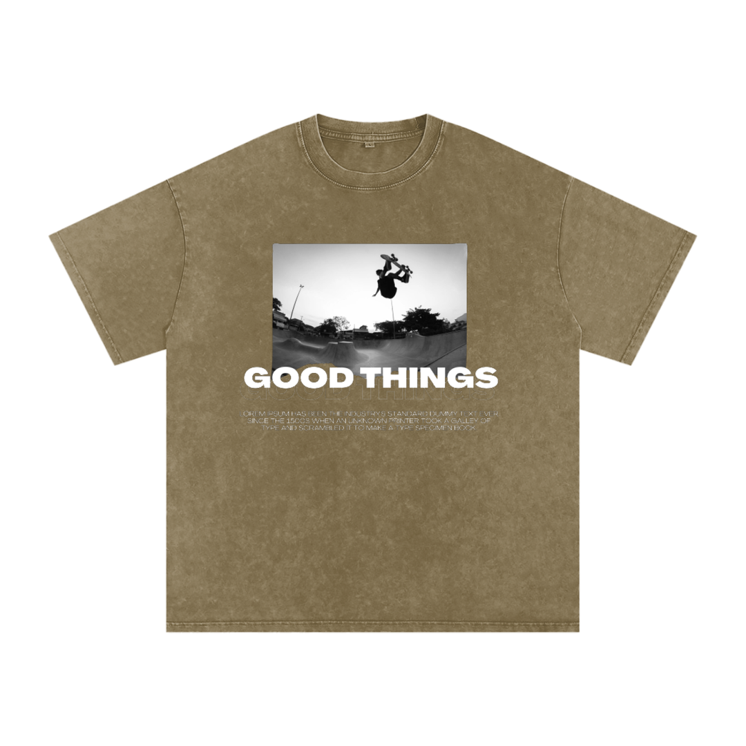 Goods Things Snow Washed Oversized Cotton T-Shirt