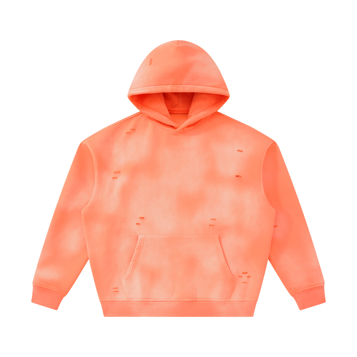 Unisex Sunfade Frayed Fleece Hoodie