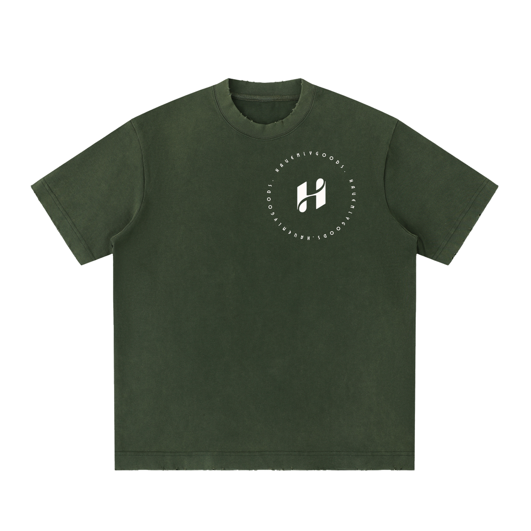 Heavyweight Vintage Washed Frayed T-Shirt
