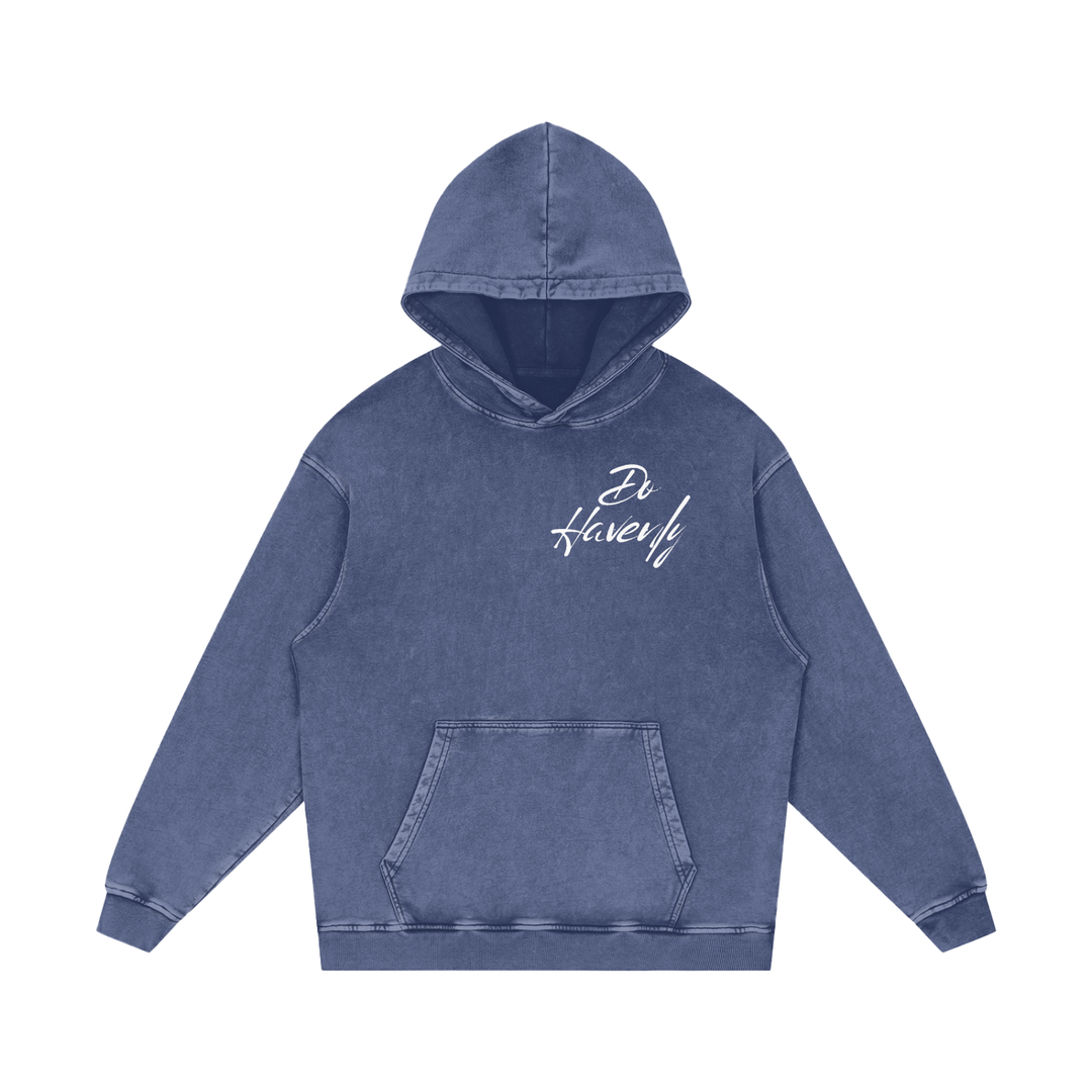 Snow Washed Loose Cotton Hoodie