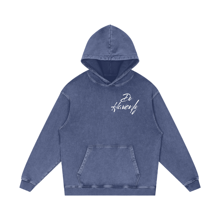 Snow Washed Loose Cotton Hoodie