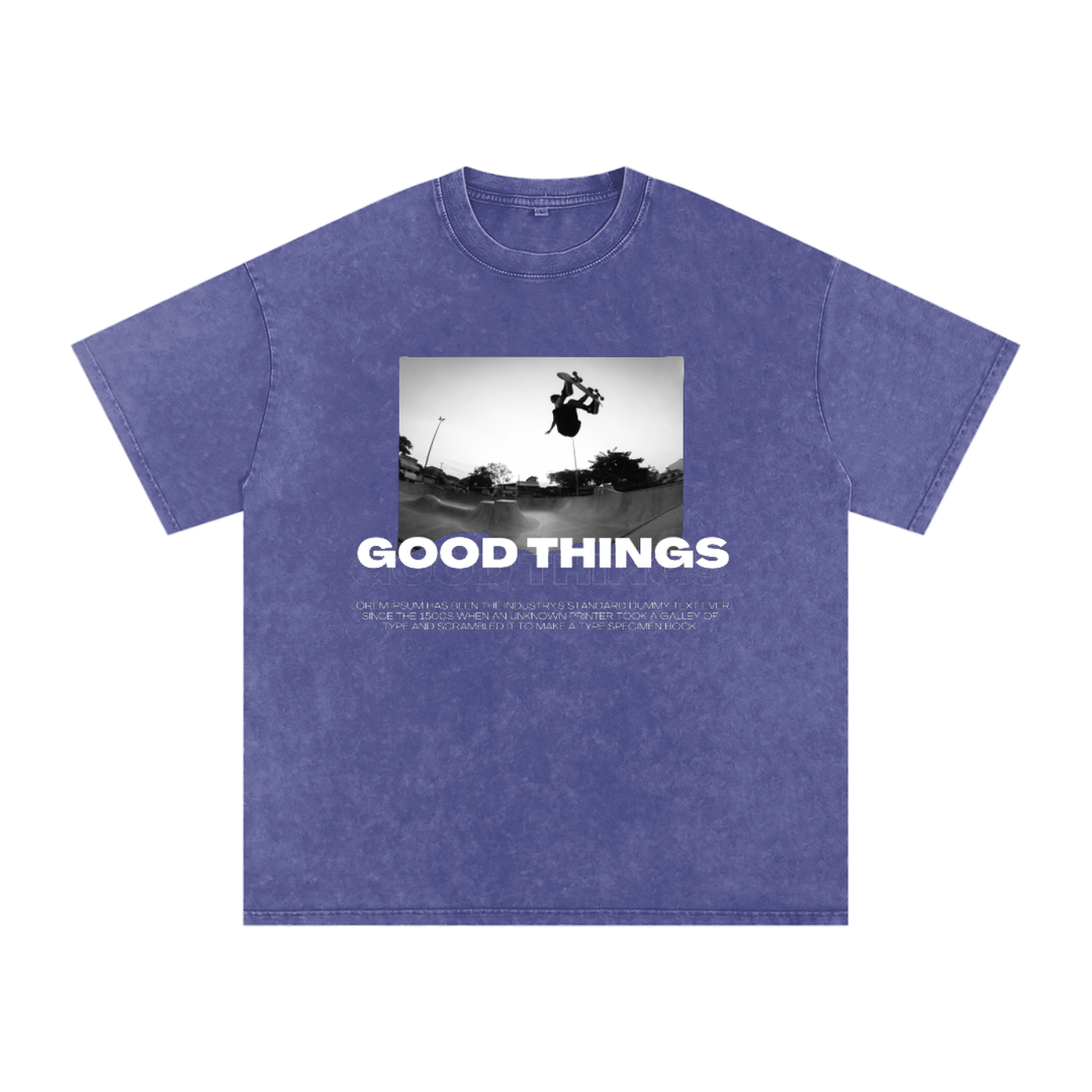 Goods Things Snow Washed Oversized Cotton T-Shirt