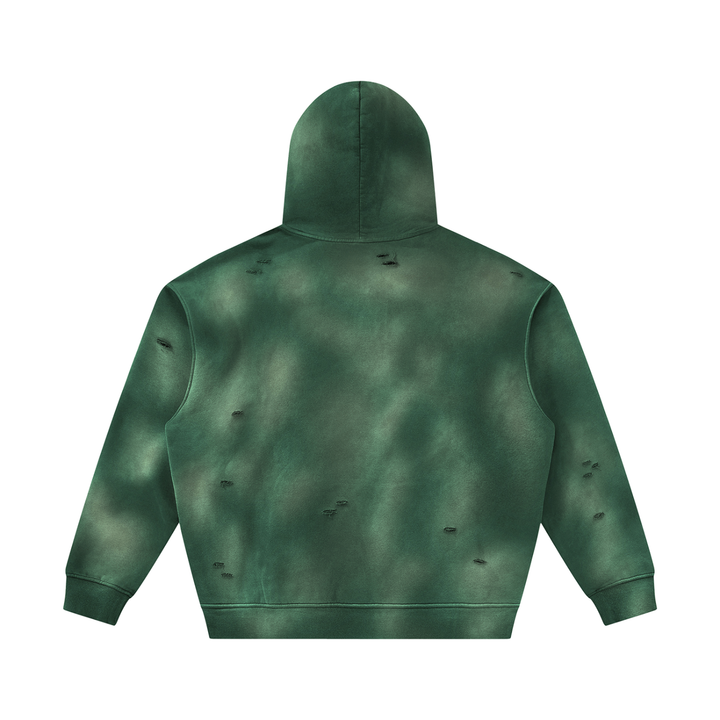 Unisex Sunfade Frayed Fleece Hoodie