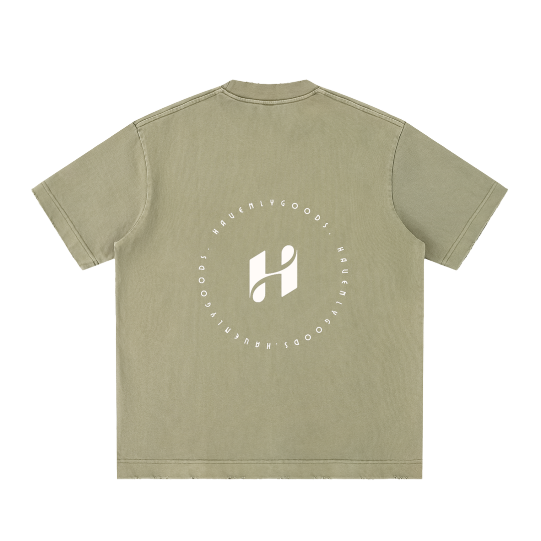 Heavyweight Vintage Washed Frayed T-Shirt