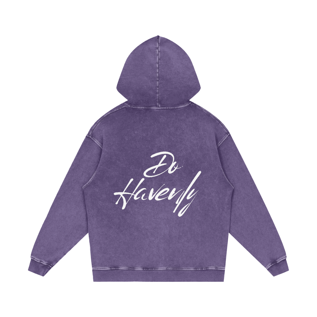 Snow Washed Loose Cotton Hoodie