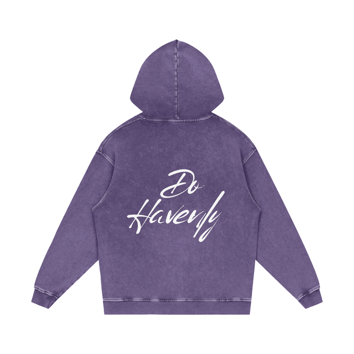 Snow Washed Loose Cotton Hoodie