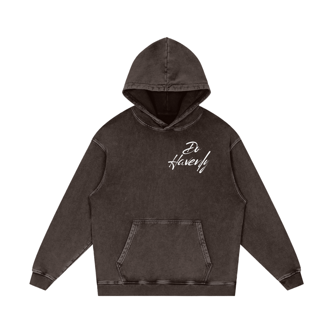 Snow Washed Loose Cotton Hoodie
