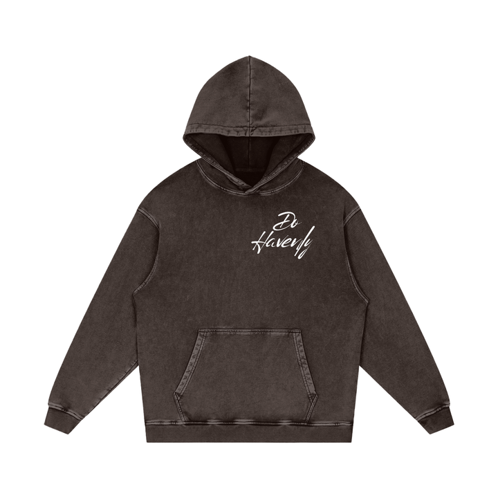 Snow Washed Loose Cotton Hoodie