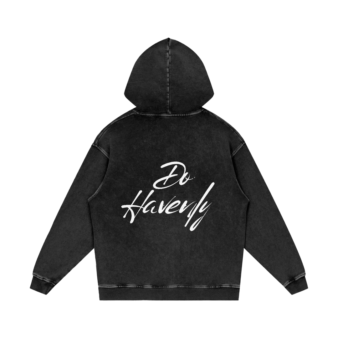 Snow Washed Loose Cotton Hoodie